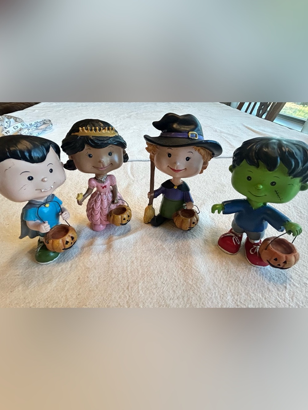 Whimsical Spooky Halloween Figurines Trick or Treaters - Set of 4